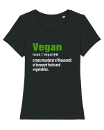 Vegan noun vegen Tricou mânecă scurtă guler larg fitted Damă Expresser