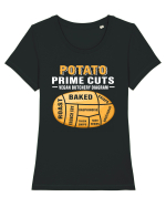 Potato Prime Cuts vegan butchery diagram Tricou mânecă scurtă guler larg fitted Damă Expresser