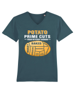 Potato Prime Cuts vegan butchery diagram Tricou mânecă scurtă guler V Bărbat Presenter
