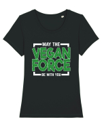 May The Vegan Force Be With You Tricou mânecă scurtă guler larg fitted Damă Expresser