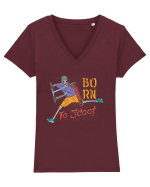 Born To Scoot Tricou mânecă scurtă guler V Damă Evoker