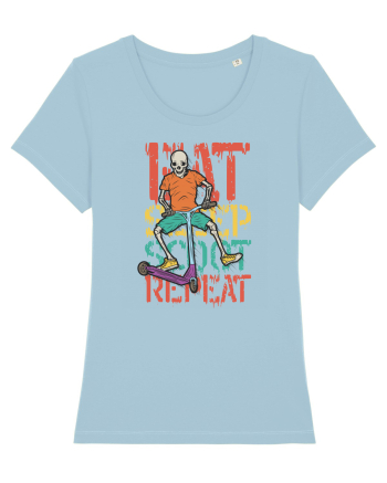 Eat Sleep Scoot Repeat Sky Blue