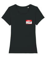 Hello My Name is: Fuck Off! Name Tag Tricou mânecă scurtă guler larg fitted Damă Expresser