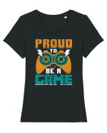 Proud to be a game Tricou mânecă scurtă guler larg fitted Damă Expresser