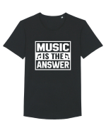 Music is the answer Tricou mânecă scurtă guler larg Bărbat Skater