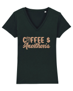 Coffee $ Anesthesia Tricou mânecă scurtă guler V Damă Evoker
