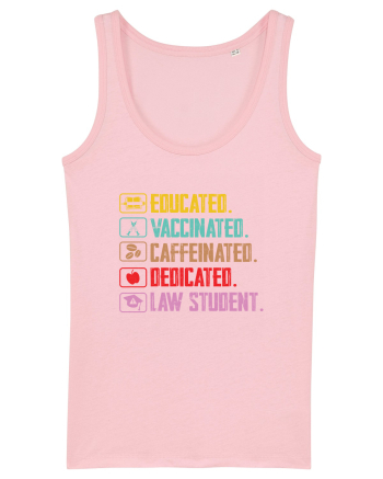 Educated. Vaccinated. Caffeinated. Dedicated. Law Student Cotton Pink
