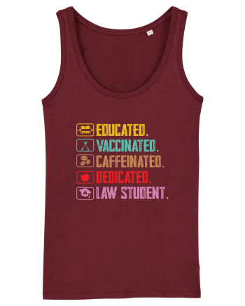 Educated. Vaccinated. Caffeinated. Dedicated. Law Student Burgundy