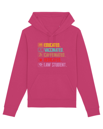 Educated. Vaccinated. Caffeinated. Dedicated. Law Student Raspberry