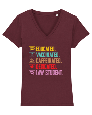 Educated. Vaccinated. Caffeinated. Dedicated. Law Student Burgundy
