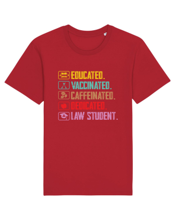 Educated. Vaccinated. Caffeinated. Dedicated. Law Student Red