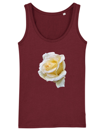 Trandafir romantic alb dupa ploaie Burgundy