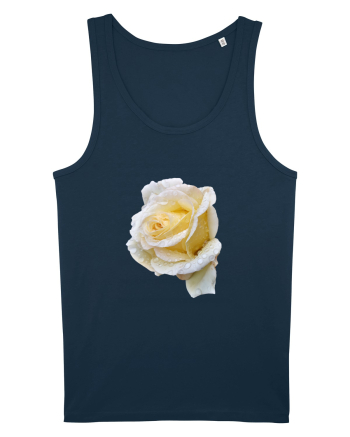 Trandafir romantic alb dupa ploaie Navy