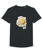 Trandafir romantic alb dupa ploaie Tricou mânecă scurtă guler larg Bărbat Skater