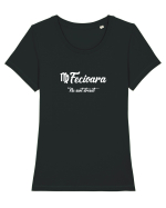 Fecioara Tricou mânecă scurtă guler larg fitted Damă Expresser