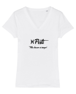 Pesti Tricou mânecă scurtă guler V Damă Evoker