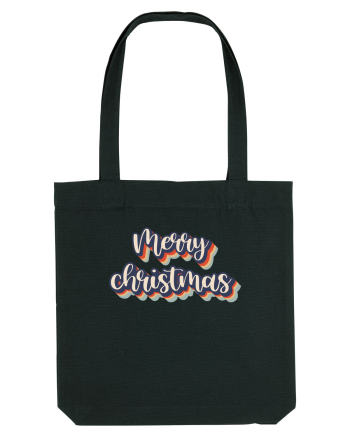 Merry Christmas Retro Style Black