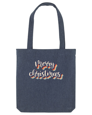 Merry Christmas Retro Style Midnight Blue
