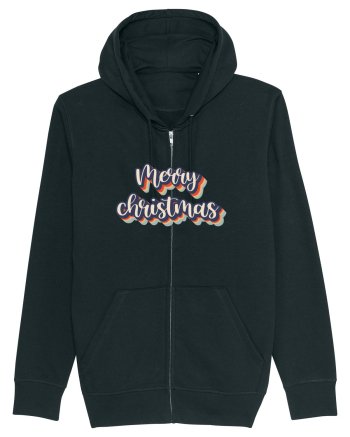 Merry Christmas Retro Style Black
