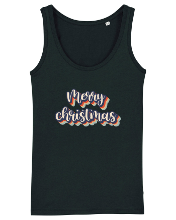 Merry Christmas Retro Style Black