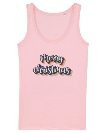 Merry Christmas Retro Style Cotton Pink