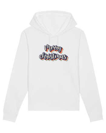 Merry Christmas Retro Style White