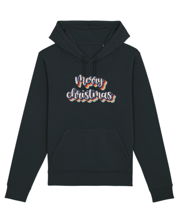 Merry Christmas Retro Style Black