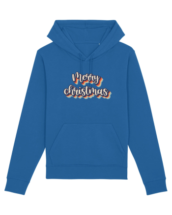 Merry Christmas Retro Style Royal Blue