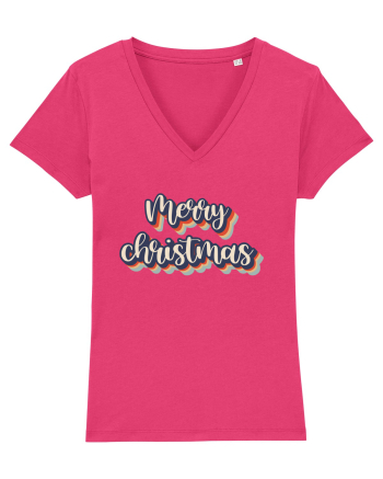 Merry Christmas Retro Style Raspberry
