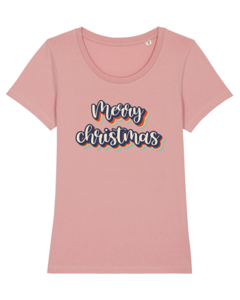 Merry Christmas Retro Style Canyon Pink