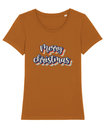 Merry Christmas Retro Style Roasted Orange