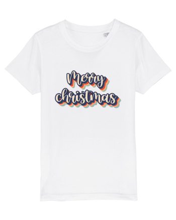 Merry Christmas Retro Style White