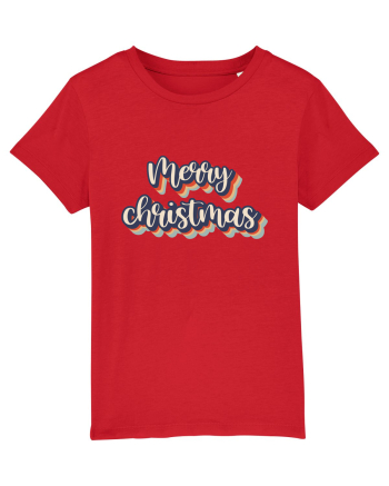 Merry Christmas Retro Style Red