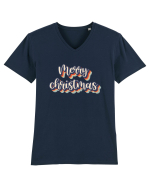 Merry Christmas Retro Style Tricou mânecă scurtă guler V Bărbat Presenter