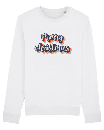 Merry Christmas Retro Style White