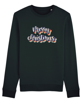 Merry Christmas Retro Style Black