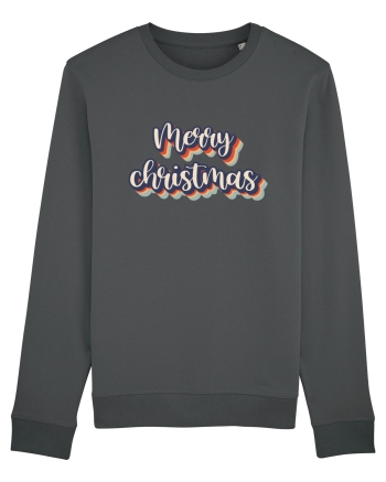Merry Christmas Retro Style Anthracite