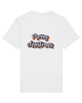 Merry Christmas Retro Style White