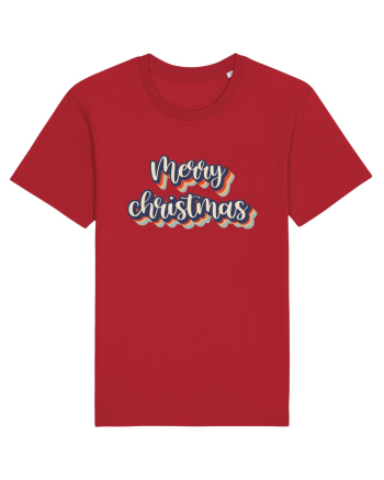 Merry Christmas Retro Style Red