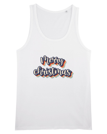 Merry Christmas Retro Style White