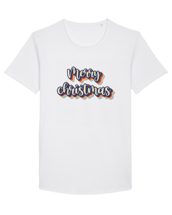 Merry Christmas Retro Style White