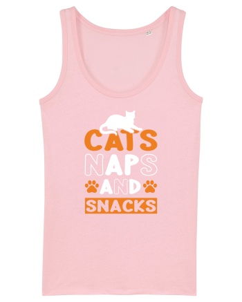 Cats Naps And Snacks Cotton Pink