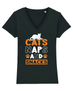 Cats Naps And Snacks Tricou mânecă scurtă guler V Damă Evoker