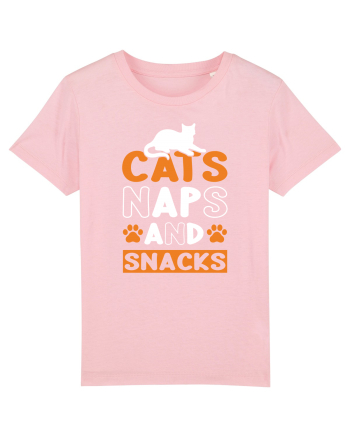 Cats Naps And Snacks Cotton Pink