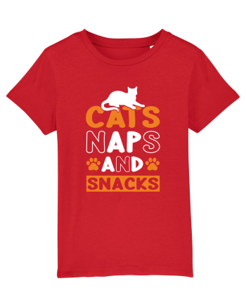 Cats Naps And Snacks Red