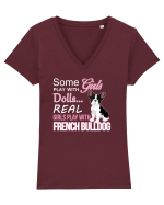 French bulldog Tricou mânecă scurtă guler V Damă Evoker