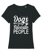 Dogs Are My Favorite People Tricou mânecă scurtă guler larg fitted Damă Expresser