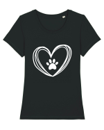 Love Pows Tricou mânecă scurtă guler larg fitted Damă Expresser