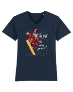 amuzant de Crăciun - La tăți ni-i greu (pe placa) Tricou mânecă scurtă guler V Bărbat Presenter