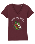 amuzant de Craciun - Pauzele lungi și dese Tricou mânecă scurtă guler V Damă Evoker